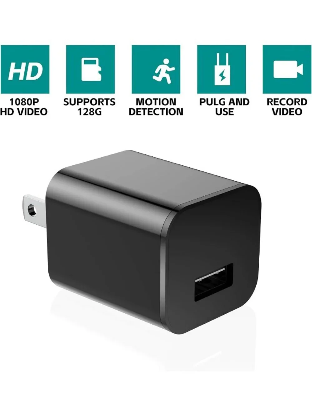 1080P Motion-Detect Mini Camera with 64GB SD Card - Home Security Nanny Cam